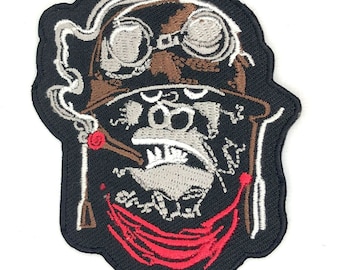 Pilot Fighter Monkey badge Iron on Sew on Embroidered Patch for Clothing Jacket Shirt jeans shoes