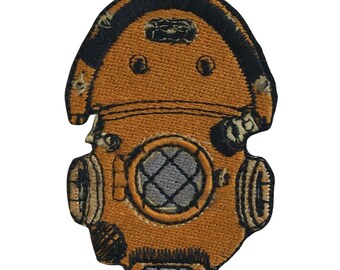 Toppa ricamata a forma di maschera da sub, realizzata a mano (8 cm x 5 cm)