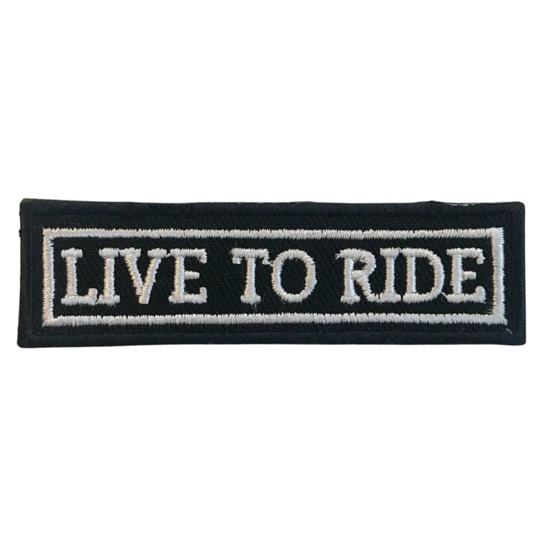 Live to Ride Biker Rider Badge Embroidered Iron on Sew on Patch zdjęcie 1