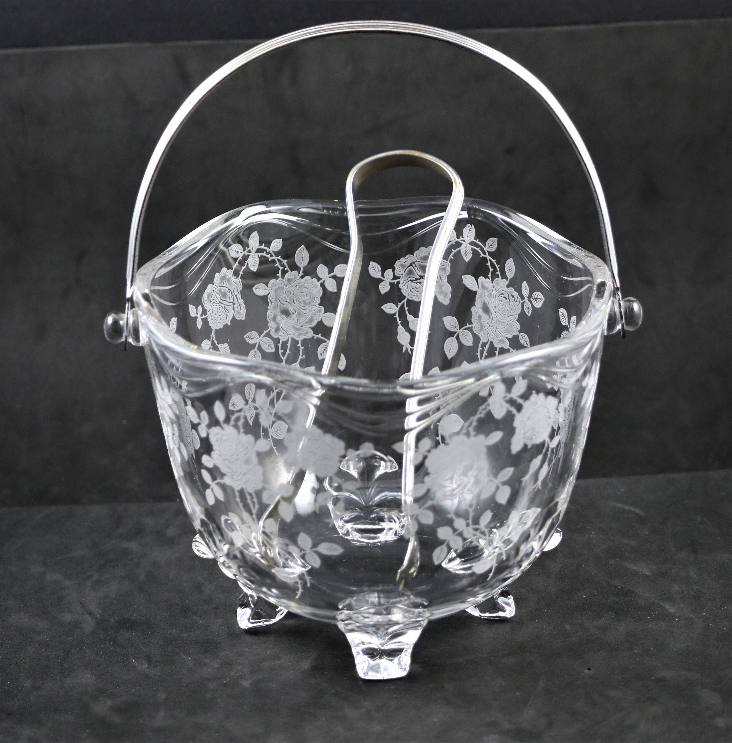 Fostoria Willowmere Etch No. 333 Footed Ice Bucket Made Etsy