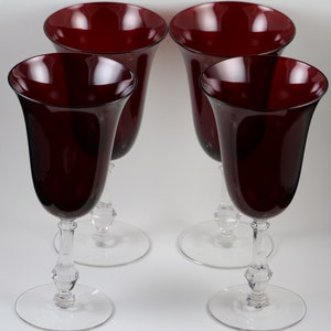 Set of 4, Imperial, 7.5 Inch, 9 ounce, Red Bowl, Goblets for Water or Wine, made by Imperial Glass Co. Bild 2