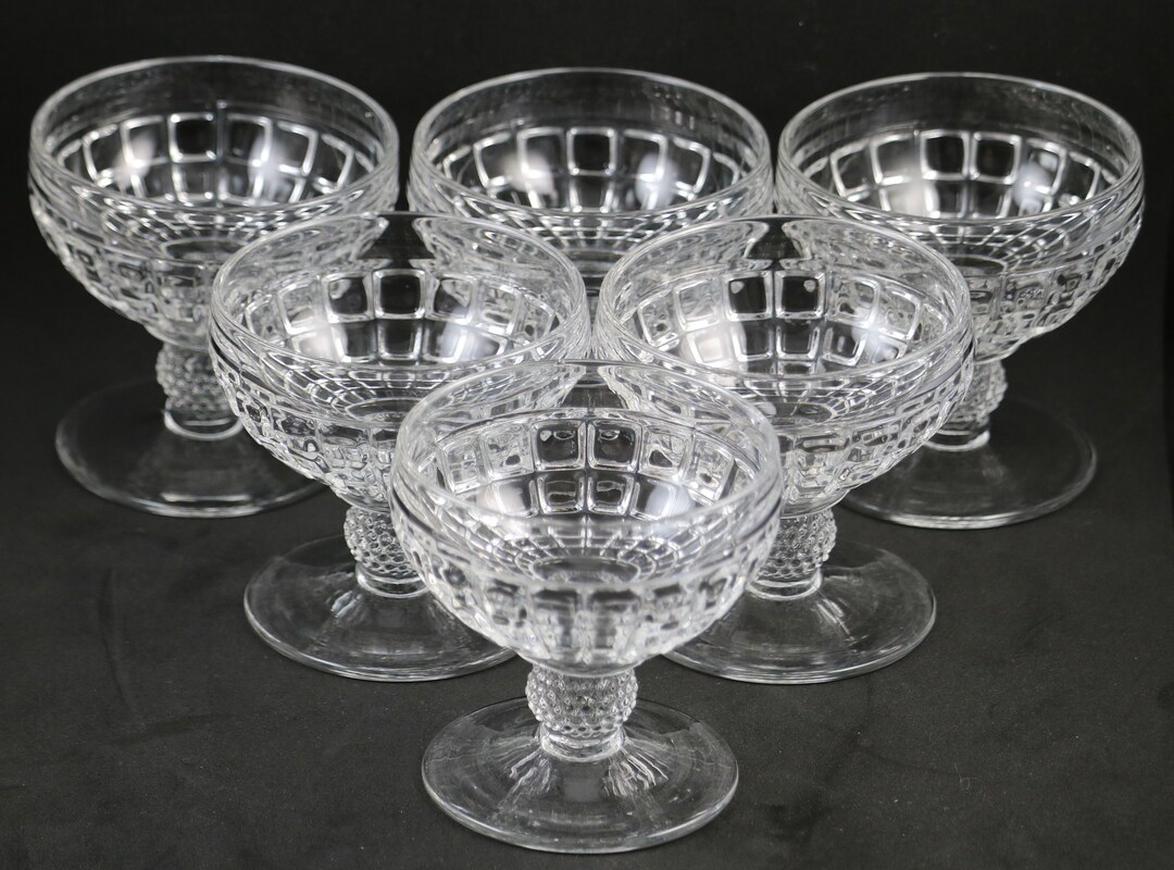Set of 6, Heisey, Victorian No. 1425, 3 1/2 Low Sherbets, Made 193352