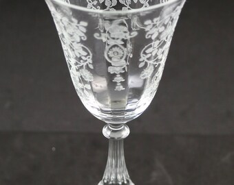 Set of 3, Fostoria, Arcady Etch No. 326, Water Goblets, made 1936-54