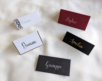 Flat place names | Tent place names | Place settings | Place cards | Charity place names | Simple place names | Card place names