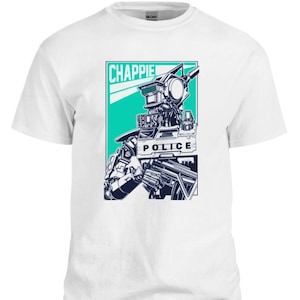 Chappie, Police cosplay, graphic t, movie t, robot, sci-fi, soft