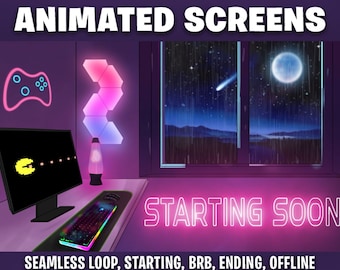ANIMATED Gaming Room Screen Overlays For Twitch, Youtube, Facebook Stream