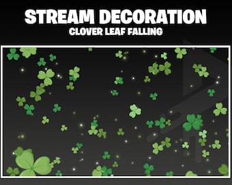 Decoraciones de transmisión animadas Superposición de trébol Superposición de San Patricio para Twitch, Vtuber, OBS Streamlabs
