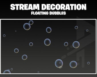 Superposición de flujo de burbujas flotantes con decoraciones animadas para Twitch, Vtuber, OBS Streamlabs