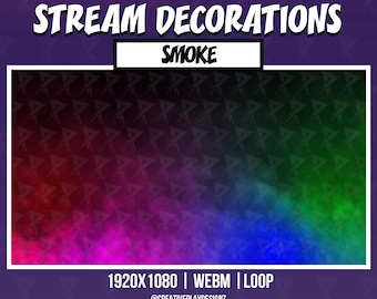 Decoraciones animadas para transmisiones en directo: Superposición de humo arcoíris, superposición navideña de invierno para Twitch, Vtuber y OBS Streamlabs.