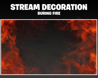 Animated Stream Decorations Fire Overlay Burning Fire Overlay for Twitch, Vtuber, OBS Streamlabs