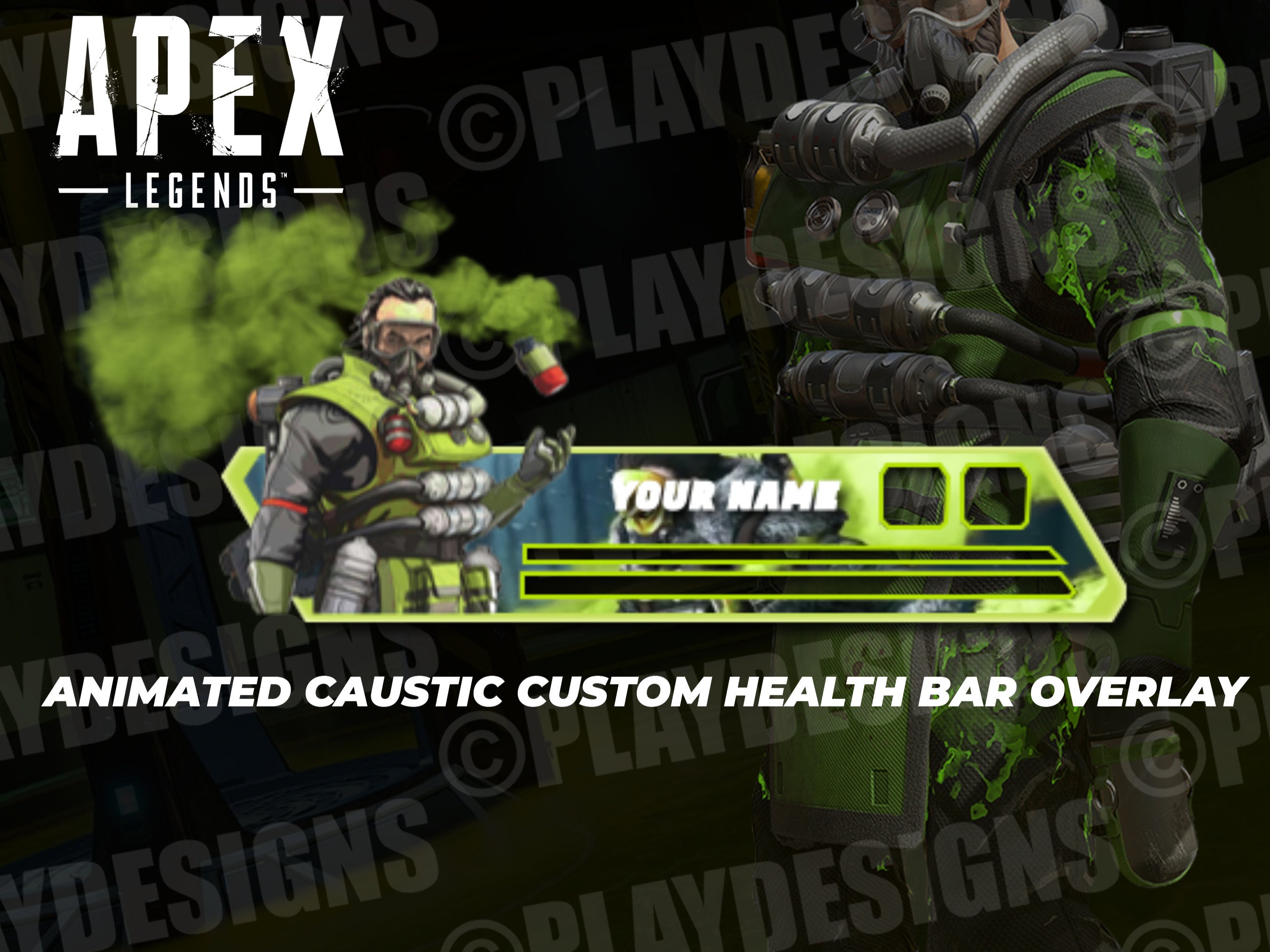 Custom Caustic Apex Legends Health Bar Overlay Animated for Etsy
