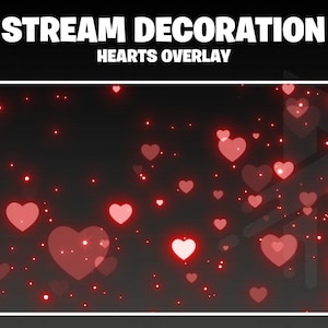 Animierte Stream Dekorationen Herz Overlay Valentines Overlay für Twitch, Vtuber, OBS Streamlabs