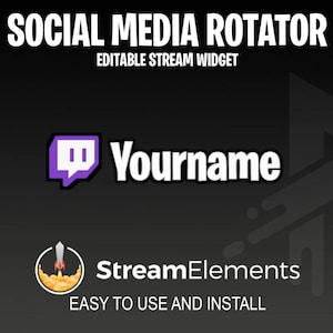 Custom Stream Elements Rotating Social Media Loop Overlay For OBS Twitter Twitch Tiktok Discord Instagram Youtube