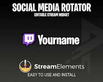 Custom Stream Elements Rotating Social Media Loop Overlay For OBS Twitter Twitch Tiktok Discord Instagram Youtube