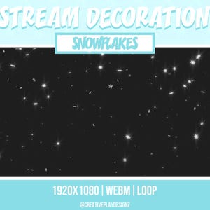 Animierte Stream Dekorationen Fallende Schneeflocken Overlay Weihnachten Winter Overlay für Twitch, Vtuber, OBS Streamlabs