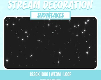 Decoraciones animadas para transmisiones Superposición de copos de nieve que caen Superposición de invierno navideño para Twitch, Vtuber, OBS Streamlabs
