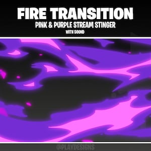 Fire Pink & Purple Cartoon Transition | Stream Transition | Stream Stinger| Video Transitions
