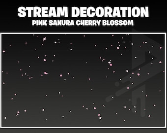 Décorations de flux animés Rose Sakura Cherry Blossom Falling Stream Overlay pour Twitch, Vtuber, OBS Streamlabs