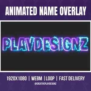 Custom Animated Name Overlay | OBS, Streamlabs, Twitch, Youtube, Tiktok