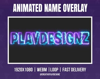 Custom Animated Name Overlay | OBS, Streamlabs, Twitch, Youtube, Tiktok
