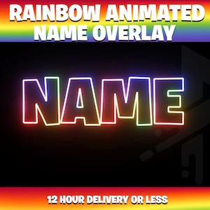 Custom Animated Rainbow Name Overlay | OBS, Streamlabs, Twitch, Youtube, Tiktok