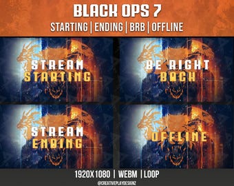 Black Ops 7 Animated Stream Overlays | Starting Soon, BRB, Ending, Offline Screens