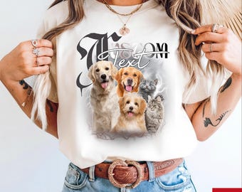 Maglietta personalizzata per cani Comfort Colors, maglietta personalizzata per animali domestici, maglietta personalizzata Bootleg, regalo in ricordo del cane