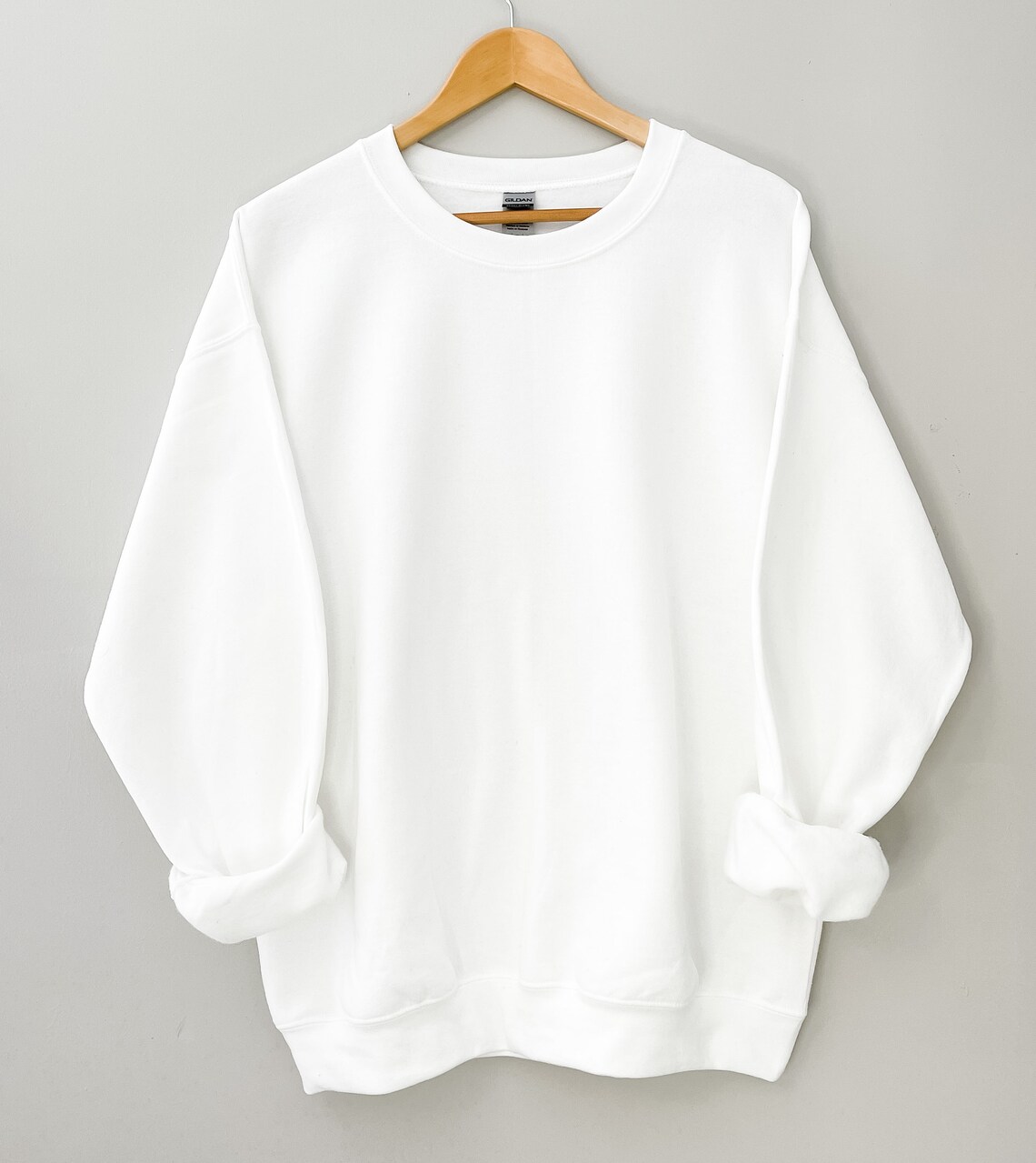 White Blank Crewneck Sweatshirt Gildan 18000 Shirt Crew Neck Plain Cute