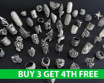 Boho rings, Gothic Rings, Spoon rings, Vintage rings, Chunky Rings, Mandala Ring, Adjustable rings, Hippie Rings, Women, BUY 3 get 4th FREE