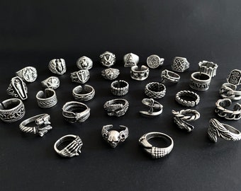 Christmas for Halloween JewelryWe Mens Stainless Steel Ring Big and Heavy Skull Ring Engagement Wedding Band for Biker Men Xmas