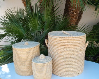 Raffia basket, basket, storage chest