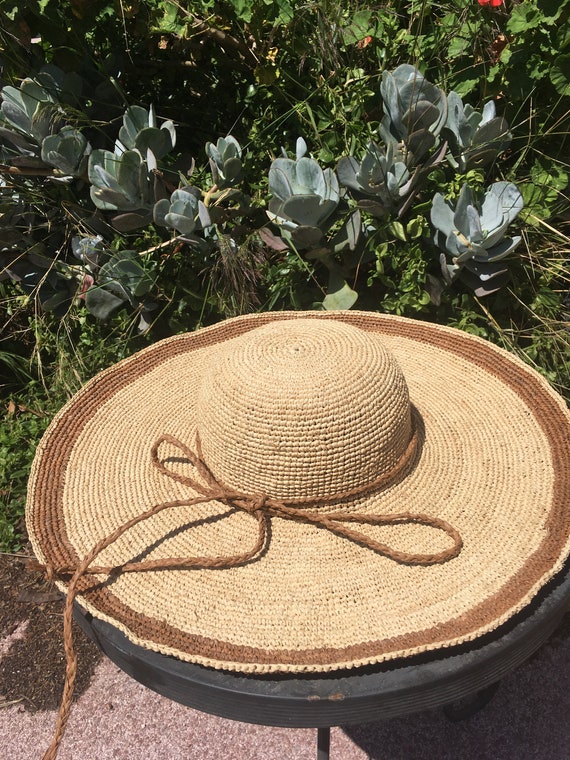 Crochet Raffia Hat, Large Sun Hat 