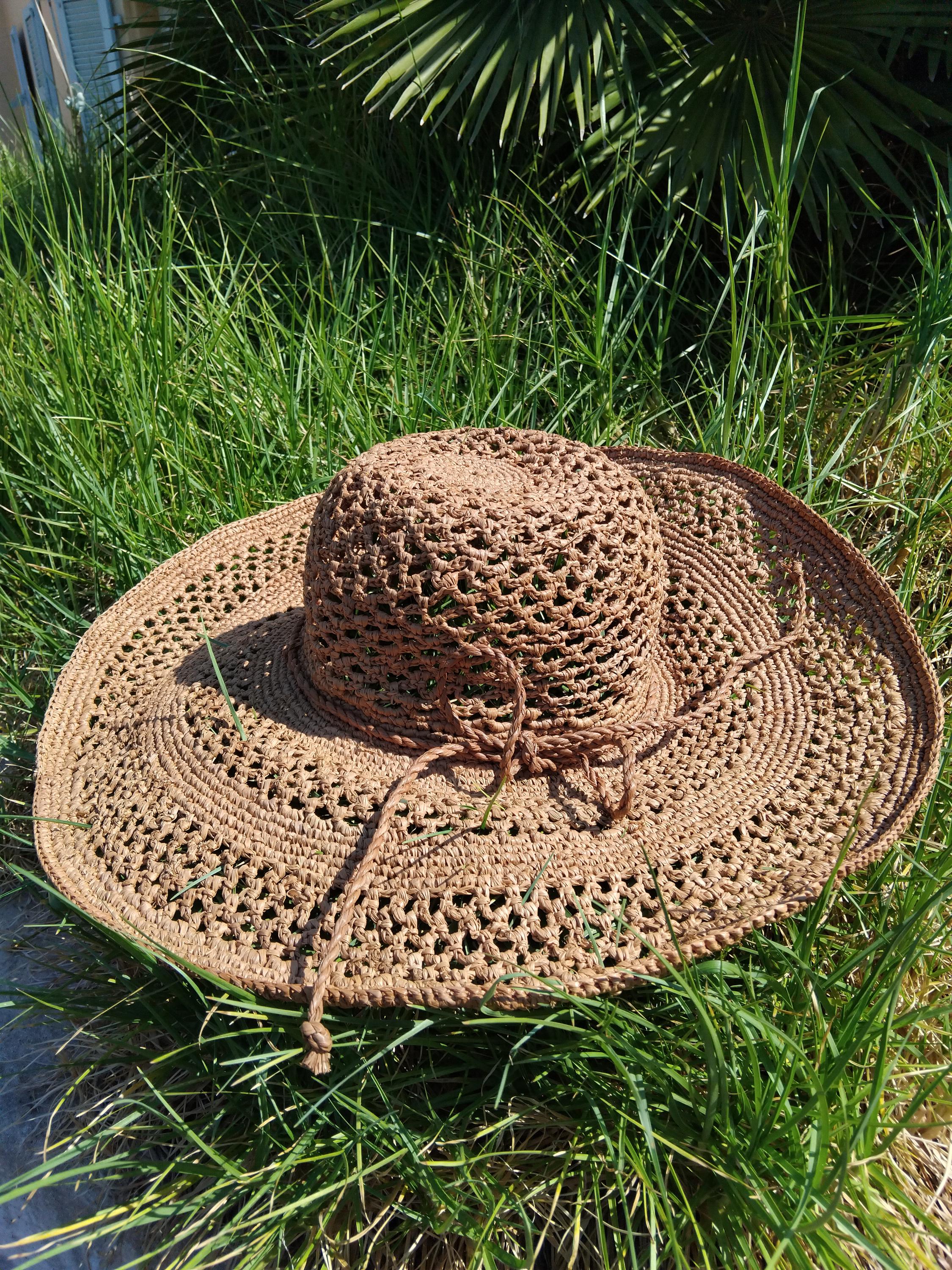 Crochet Raffia Hat, Raffia Capeline - Etsy