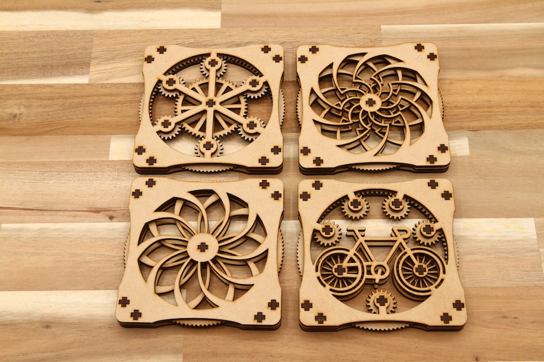 Coasters Hand Spinner Fidget Spinner Laser Cut Etsy España
