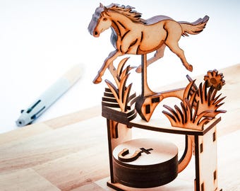 DIGITAL FILE - Balance Horse - Swinging Desk Toy - Laser Cut files Instructions Included