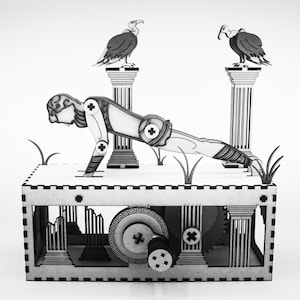 DIGITAL FILE - Push up Automata - Moving Sculpture - Laser Cutter Files ...