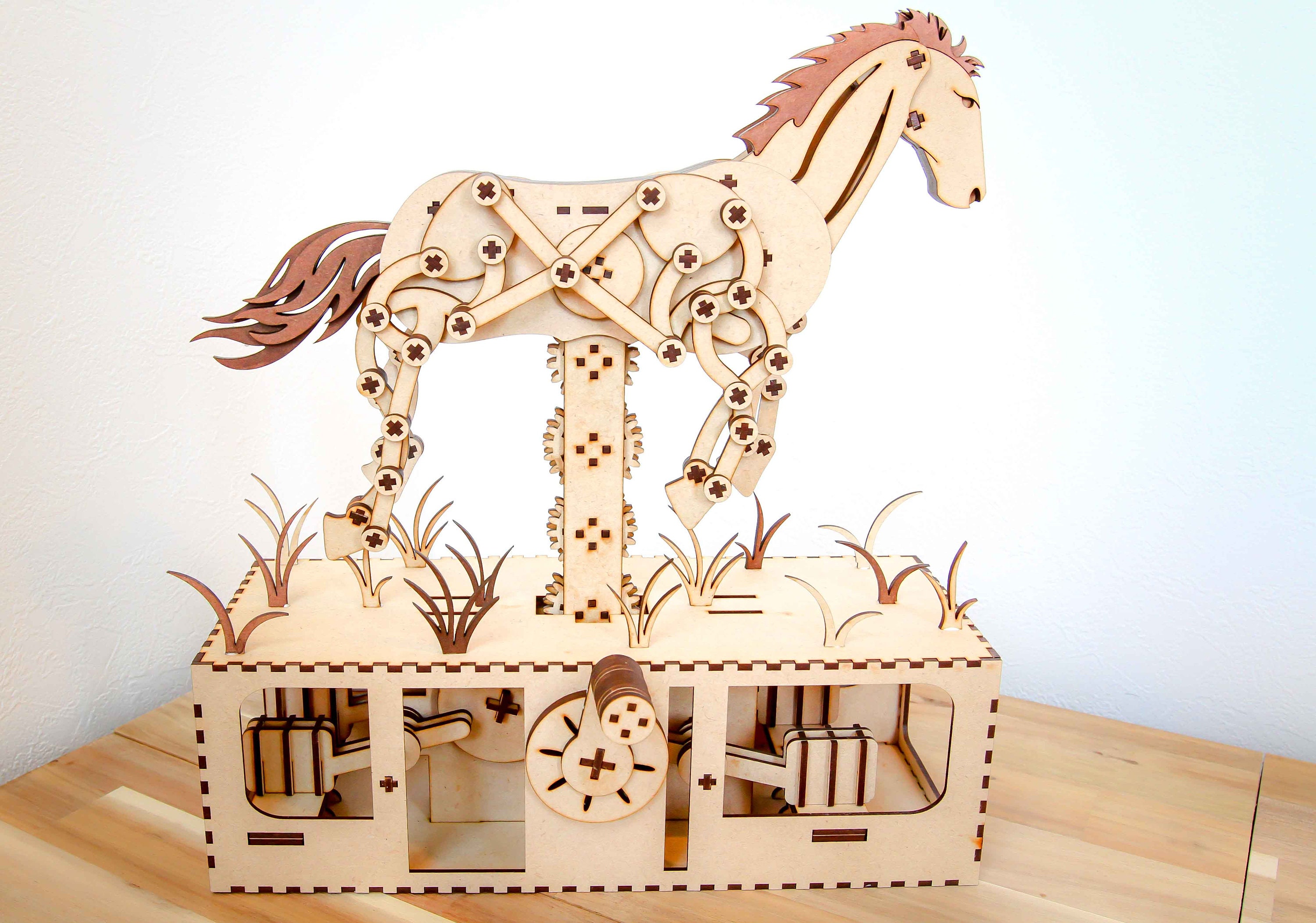 Running Horse Automata Laser Cut Files SVG Files Etsy Hong Kong
