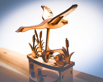 Digital File - Swan - Swinging Desk Toy - Balance Toy - Laser Cut files Instructions Included