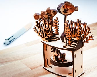 Digital File - Tropical Fish - Swinging Desk Toy - Balance Toy - Laser Cut files Instructions Included