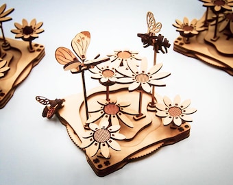 Desk Toy - Mini Flower Garden: Laser Cut Digital Files
