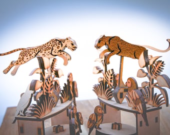 Jaguar Panther Swinging Desk Toy – Laser Cut Files (Digital Download)