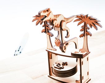 Digital File - T-Rex - Swinging Desk Toy - Balance Toy - Dinosaur - Laser Cut files Instructions Included