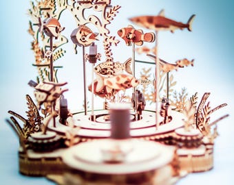 DIGITAL FILE - Ocean Life Automata - Kinetic Model - Instructions and  Laser Cutter Files included