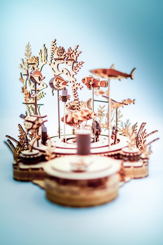 DIGITAL FILE - Ocean Life Automata - Kinetic Model - Instructions and  Laser Cutter Files included
