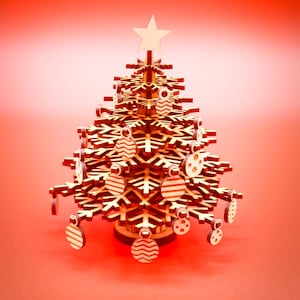 Fichier numérique - petit sapin de Noël - fichiers de découpe laser - instructions incluses