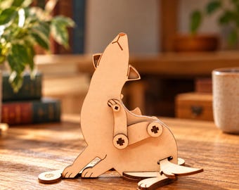 Digital File - Scratchy Dog - Laser cut automata - Files and Instructions Included