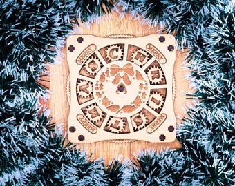Christmas Laser Cut Coasters - 12 Designs included - Digital Files DIY Coaster + Mini Christmas Tree
