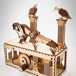 DIGITAL FILE - Push Up Automata - Moving Sculpture - Laser Cutter Files - Instructions Included