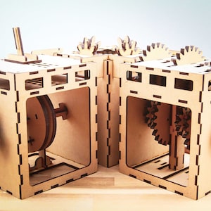 ARCHIVO DIGITAL - 7 Mecanismos Mecánicos - Set de 7 - Construye tus propios modelos de autómatas - Limas de corte láser - Instrucciones incluidas