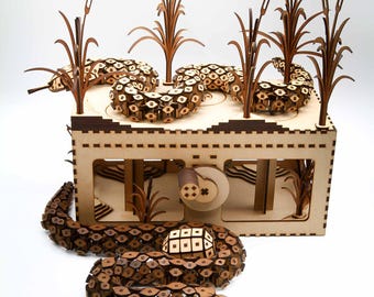 Laser Cut Snake Automata plus Extra Snake: Digital Files to download